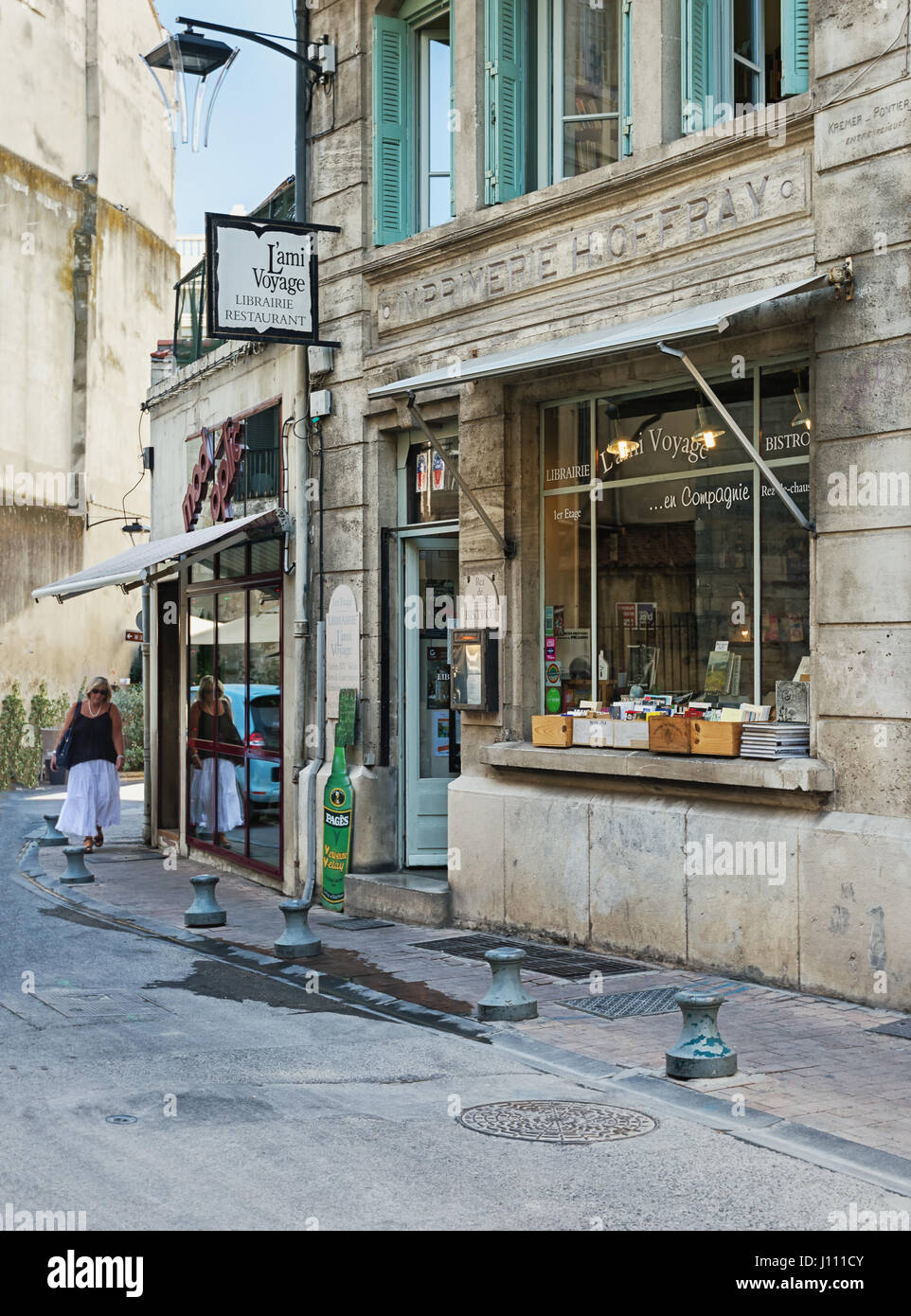 Avignon, Frankreich, 9. September 2016: Bibliothek auch Restaurant im historischen Zentrum von Avignon Stockfoto