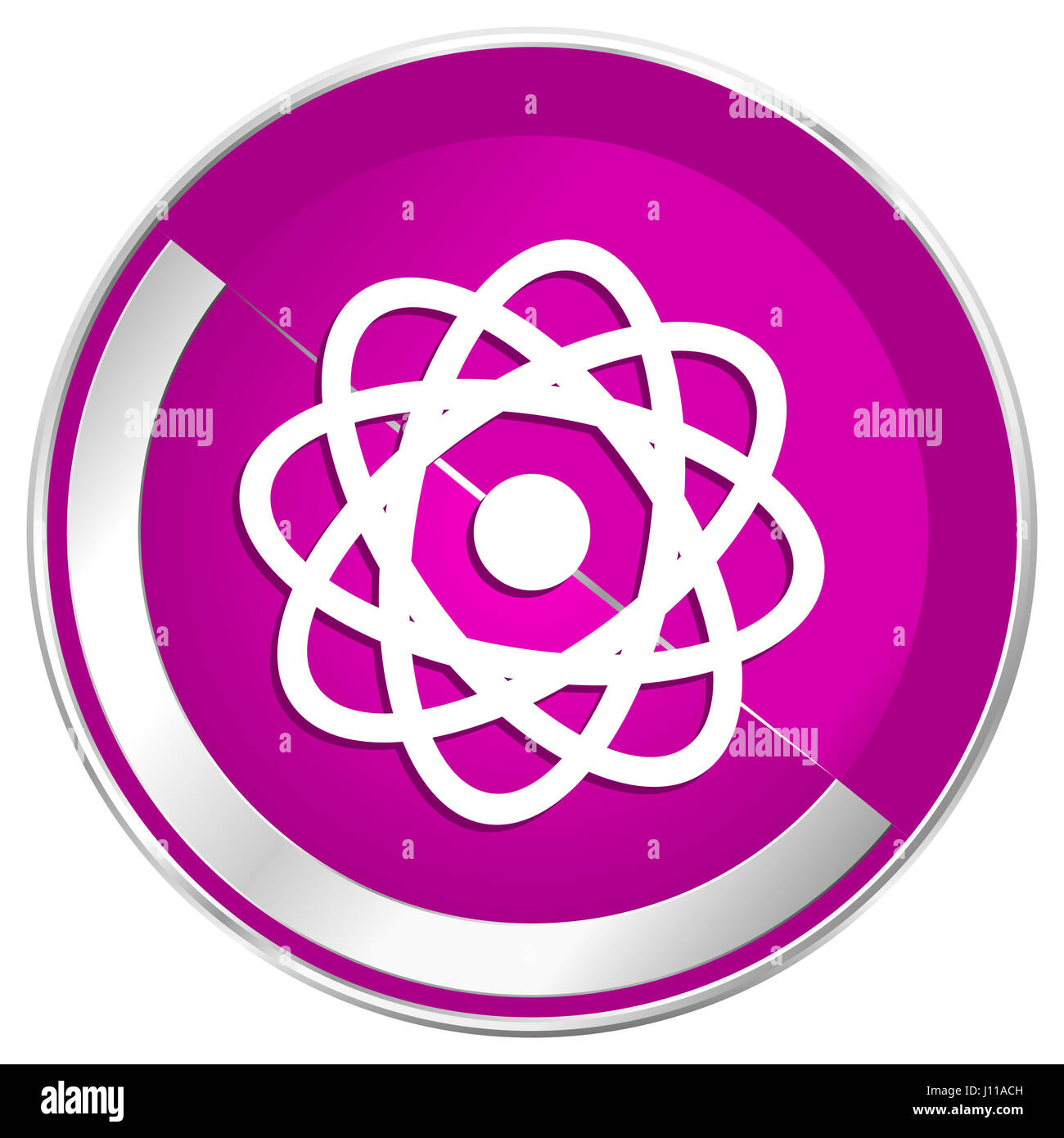 Atom Web Design Violett Silber metallic Grenze Symbol "Internet". Stockfoto