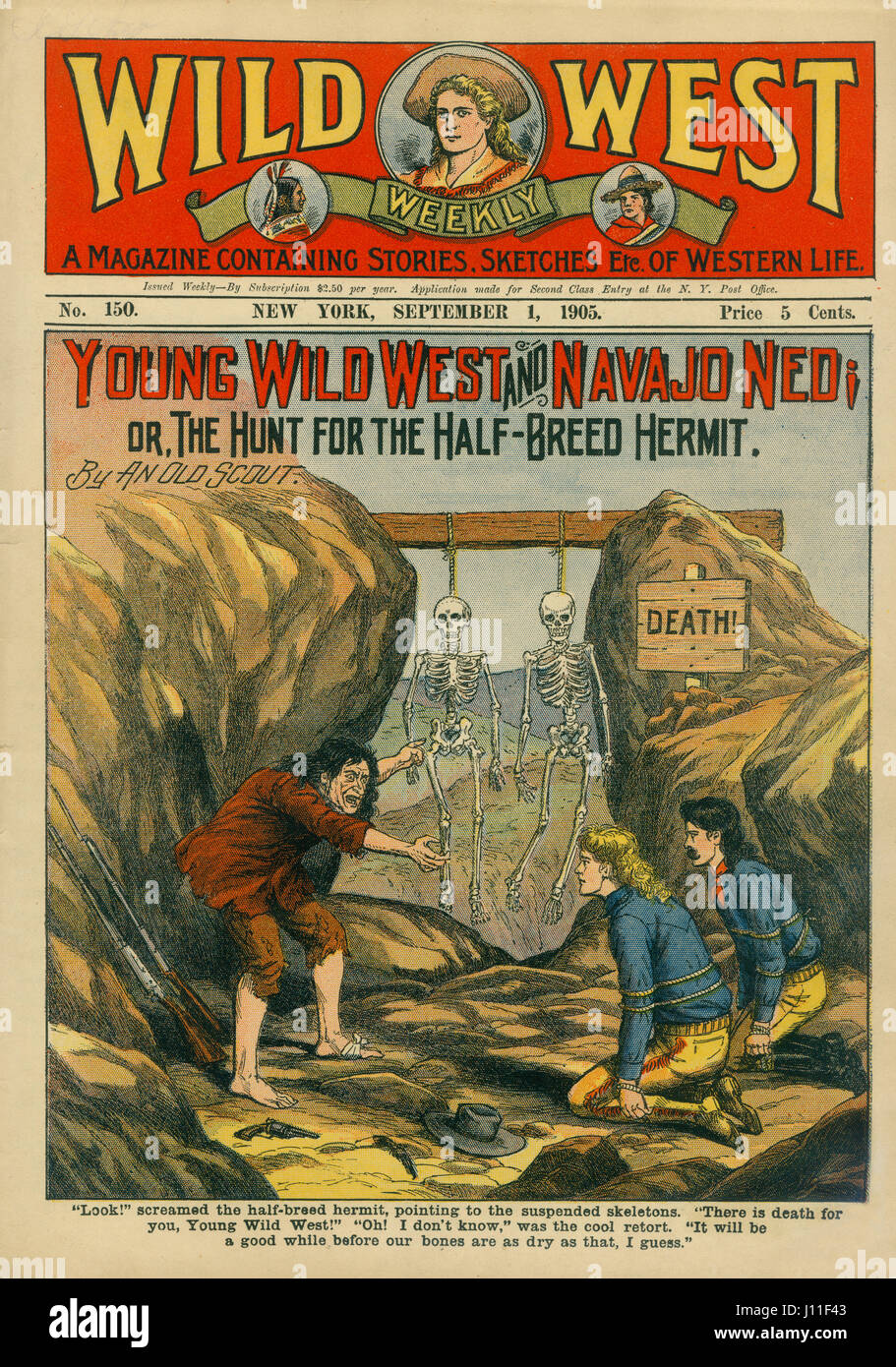 Abdeckung des wilden Westens Weekly Magazine, Nr. 150, 1. September 1905 Stockfoto