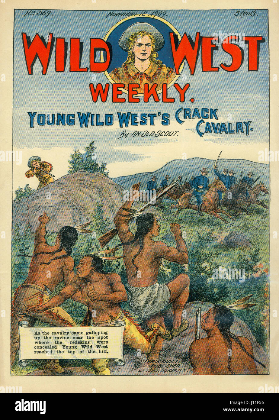 Abdeckung des wilden Westens Weekly Magazine, Nr. 369, 12. November 1909 Stockfoto