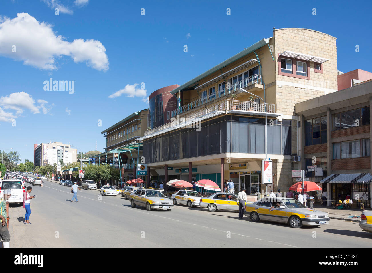 Stadtzentrum, Kingsway, Maseru, Maseru-Distrikt, Königreich von Lesotho Stockfoto
