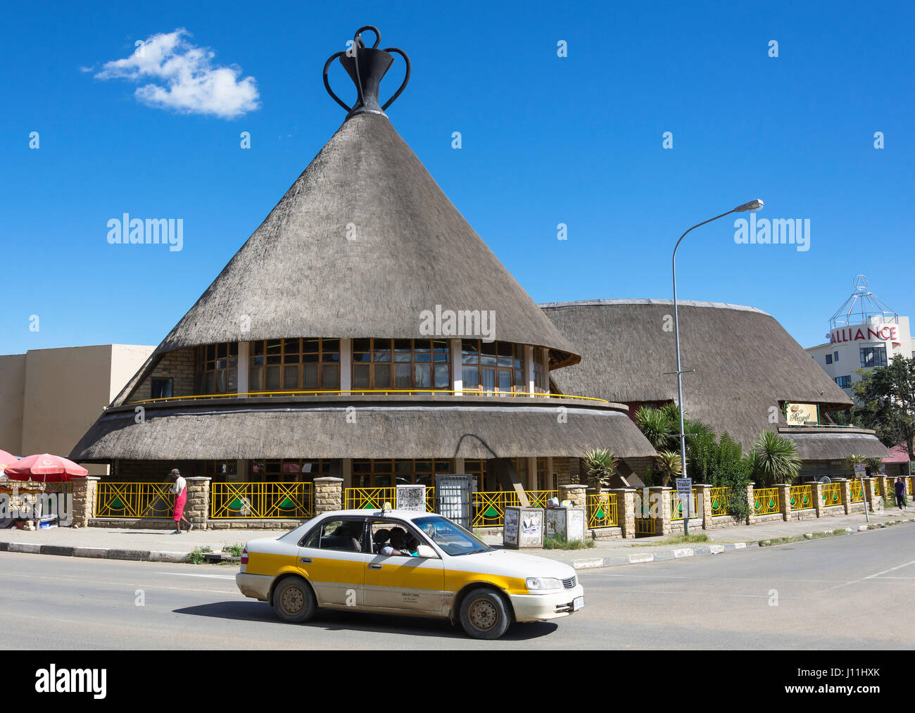 Die Basotho-Hut-Handwerkszentrum, Kingsway, Maseru, Maseru-Distrikt, Königreich von Lesotho Stockfoto