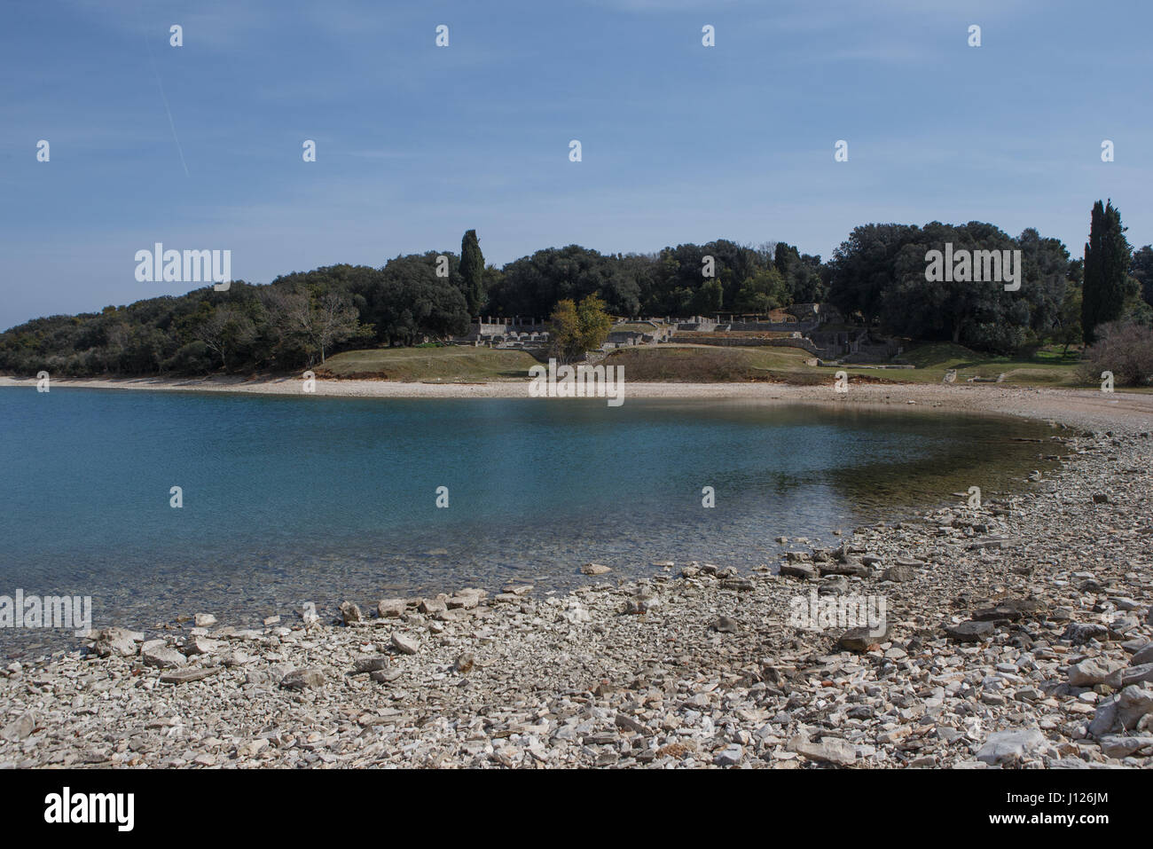 Verige-Bucht, Nationalpark Brijuni, Istrien, Kroatien Stockfoto