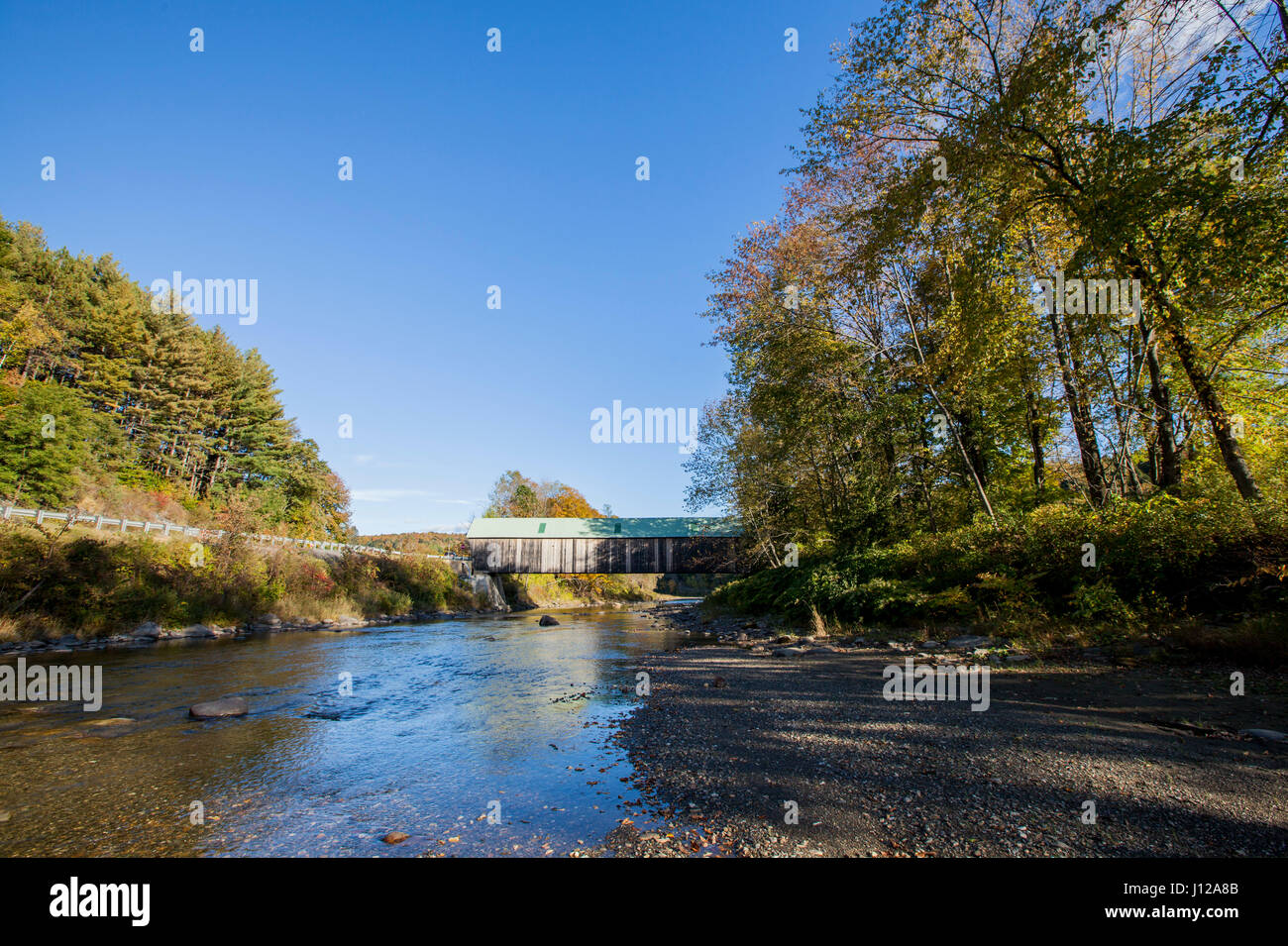 Antike deckt Brücke in New England, Vermont, USA Stockfoto