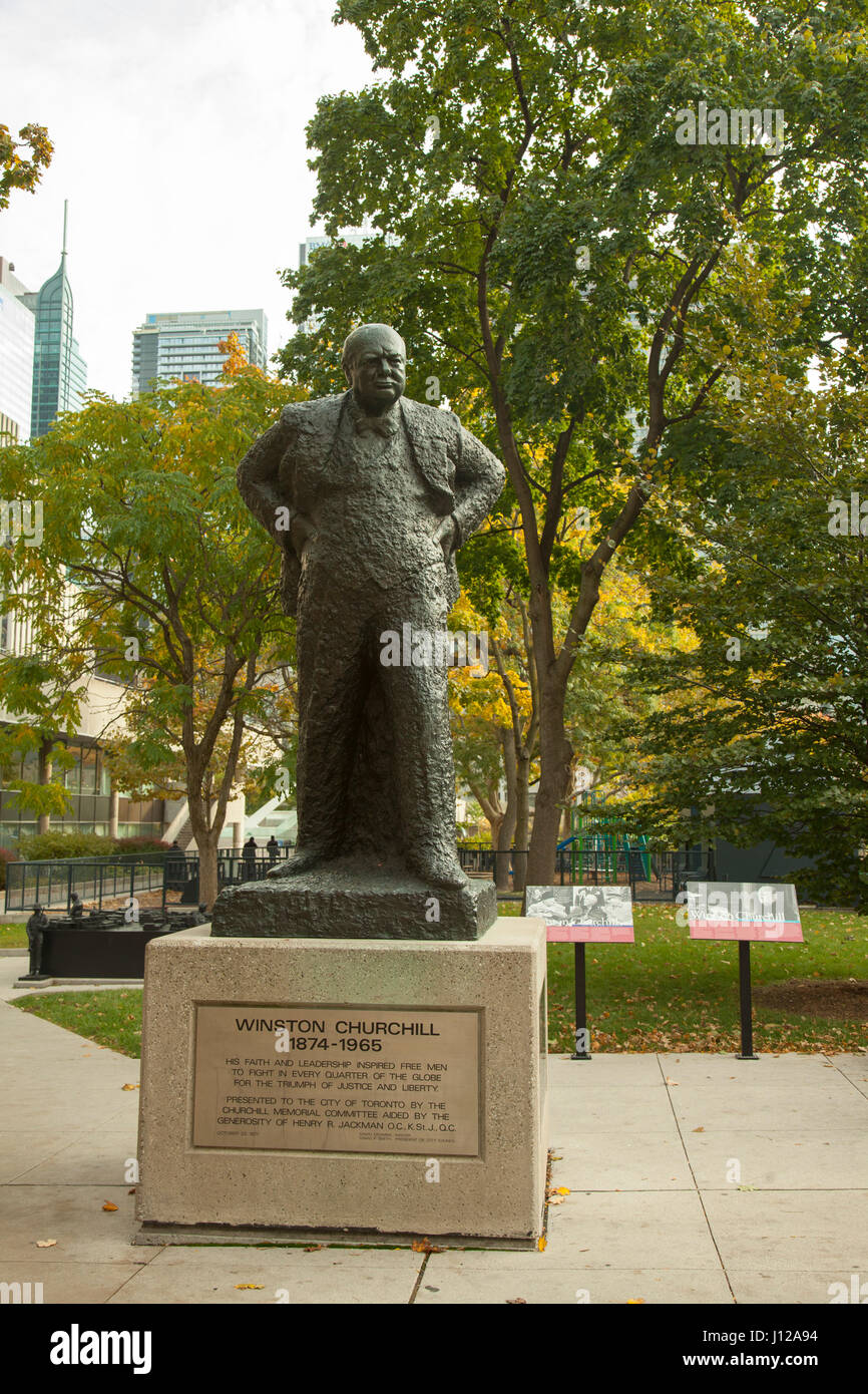 Toronto, Kanada - 1. November 2016: Toronto, Sir Winston Churchill Büste Stockfoto