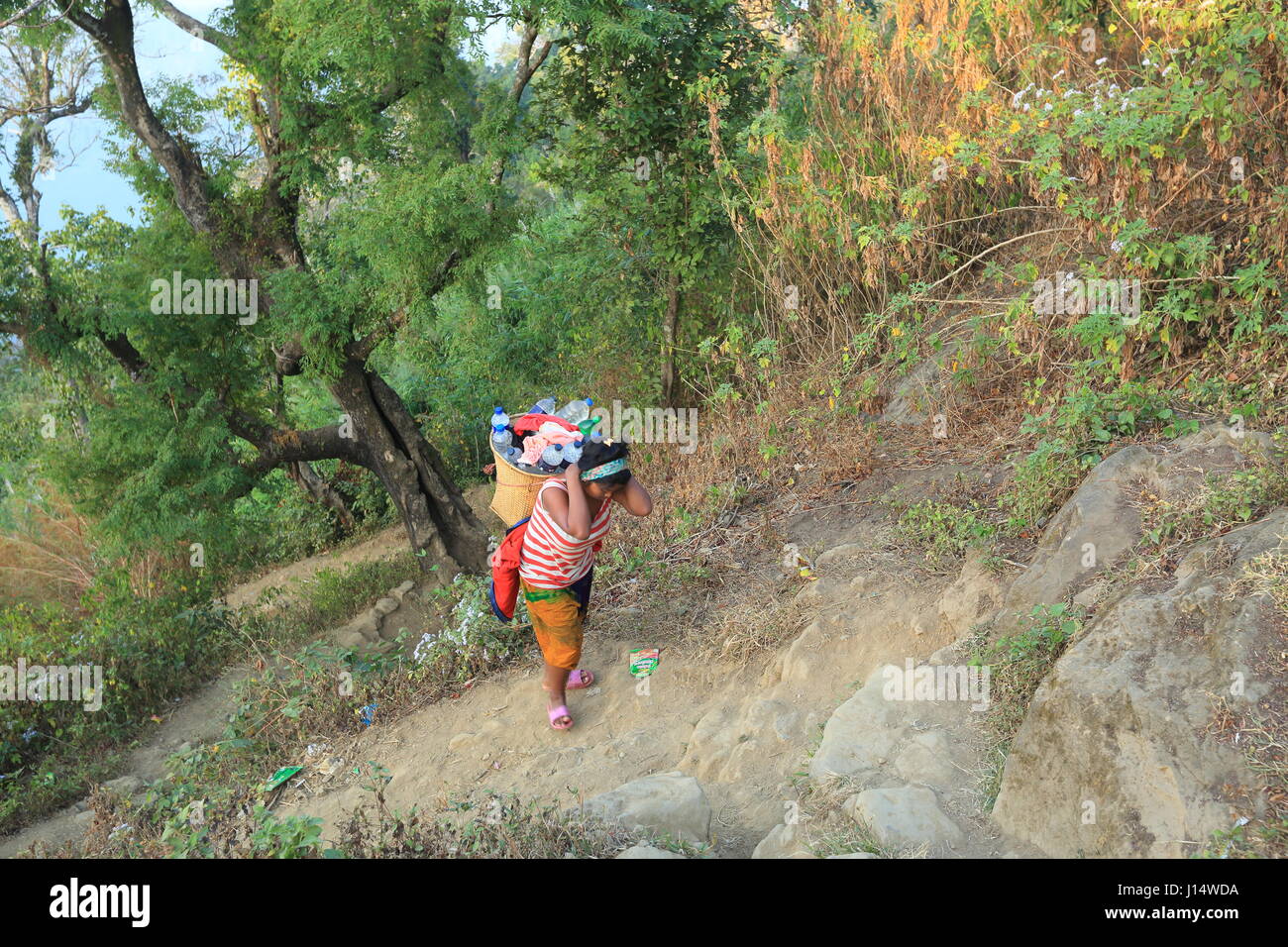 Ein Woamn aus der Tripura ethnische Gemeinschaft am Sajek, Rangamati, Bangladesch Stockfoto