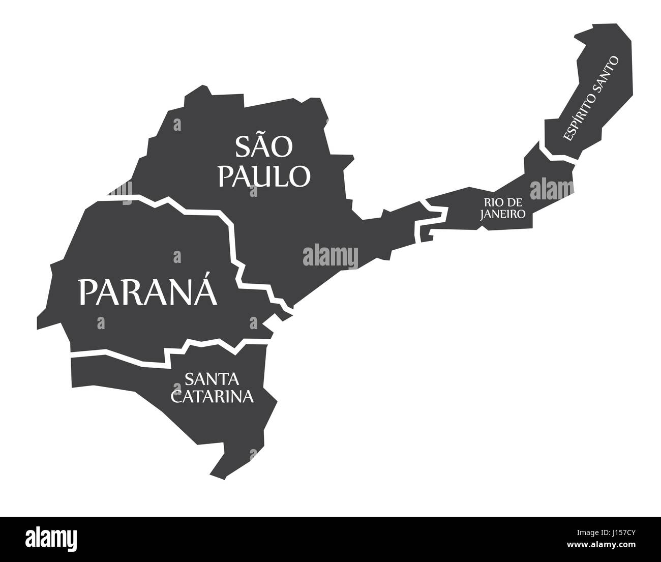 Santa Catarina - Parana - Sao Paulo - Rio De Janeiro - Brasilien Espirito Santo Karte Abbildung Stock Vektor