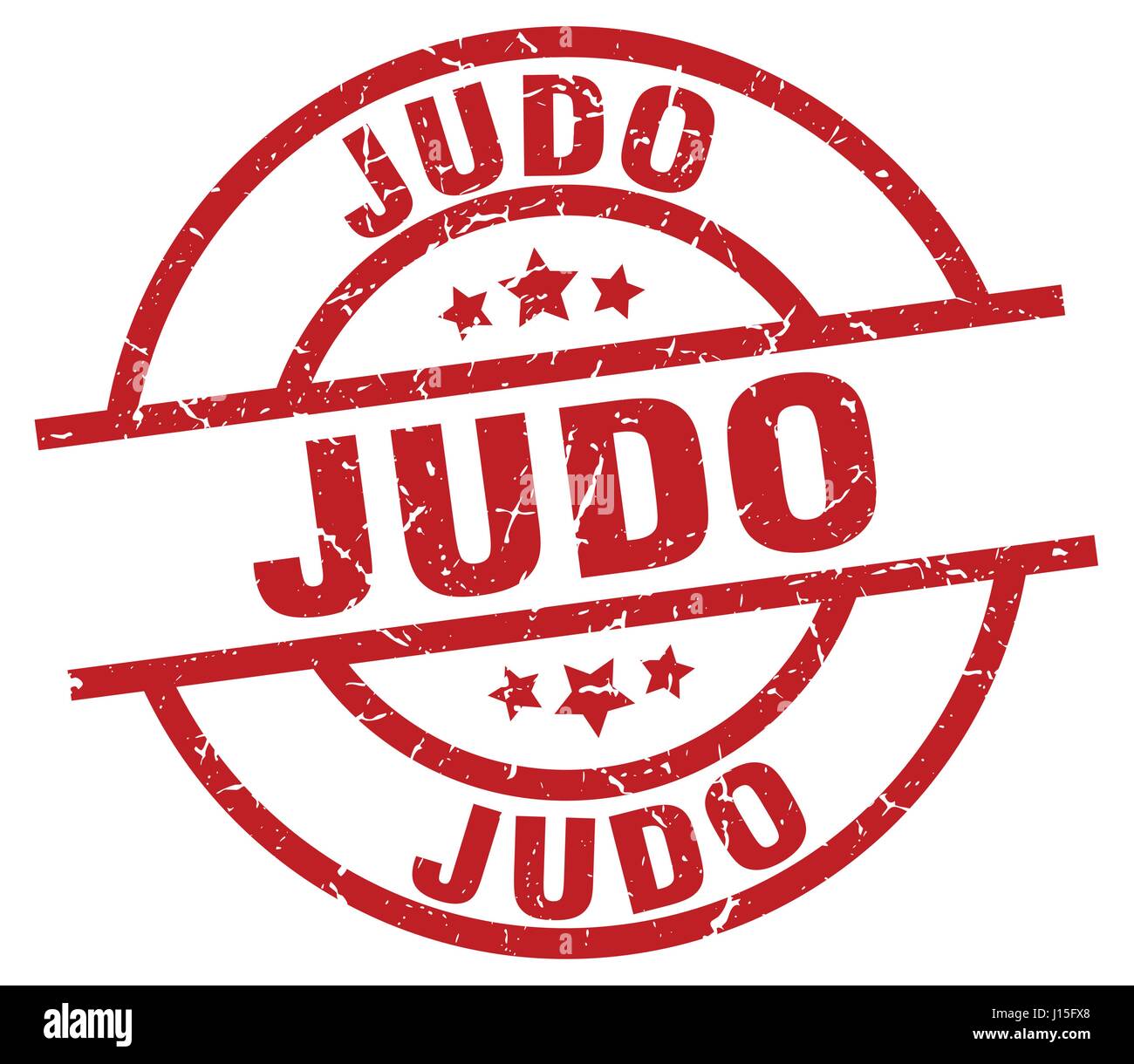 Judo runden roten Grunge-Stempel Stock Vektor