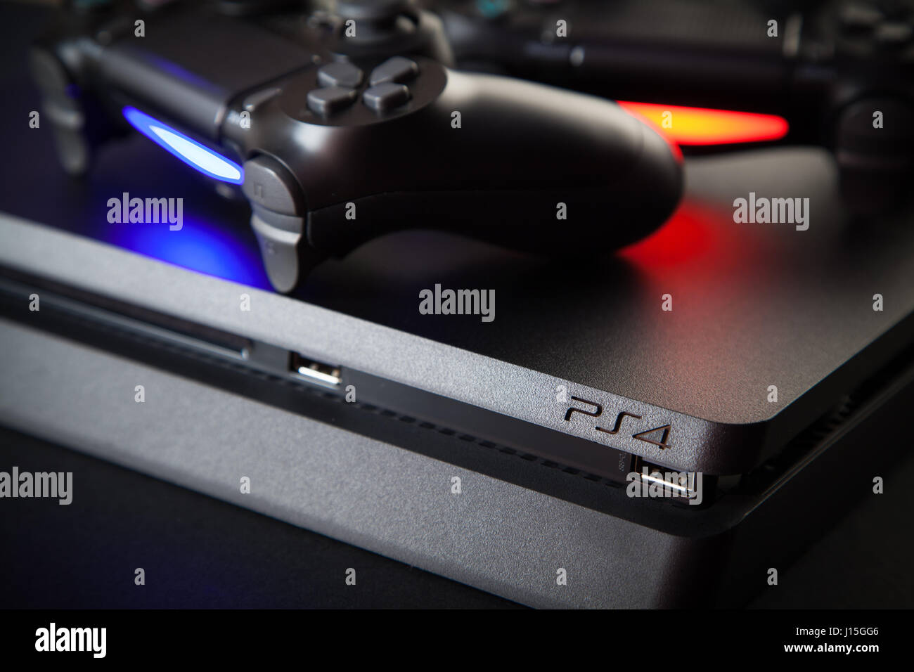 Spielkonsole PlayStation 4 Stockfoto