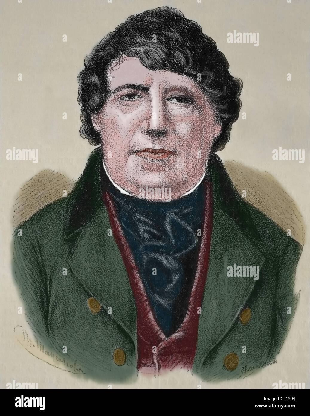 Daniel O'Connell (1776-1847). Der Befreier. Irischer Politiker. Gravur, Nuestro Siglo, 1883. Stockfoto