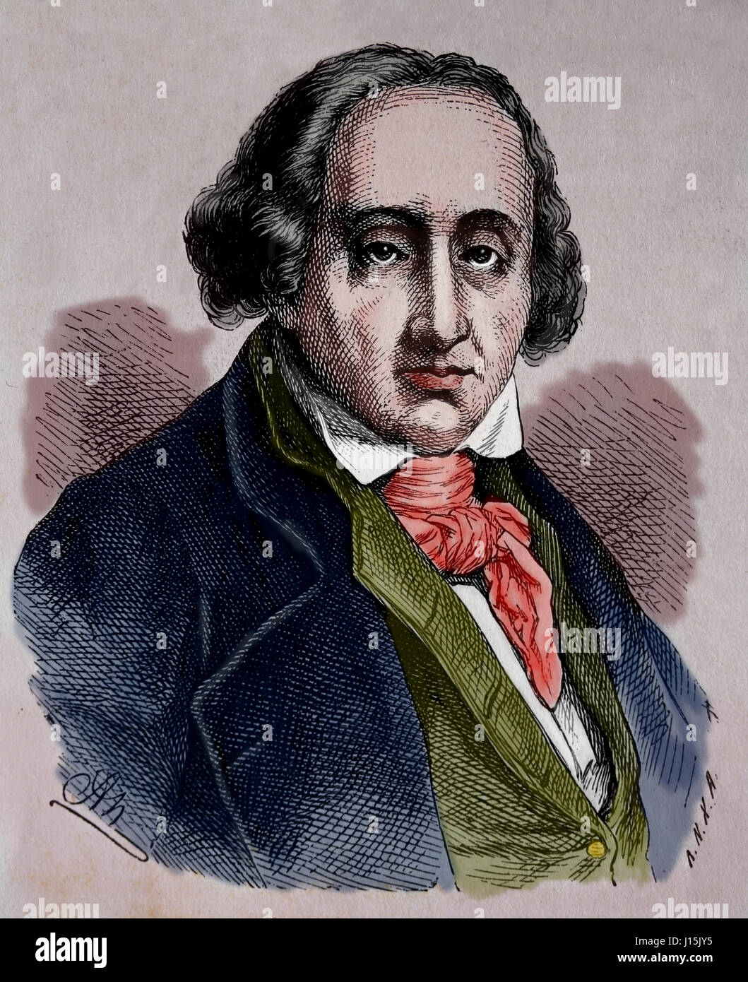 Joseph Maria Jacquard (1752-1834). Französische Händler. Erfinder des programmierbaren Webstuhl.  Gravur, Nuestro Siglo, 1883. Stockfoto