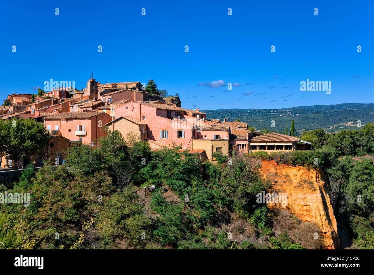 Das Dorf Roussillon in der Provence Stockfoto