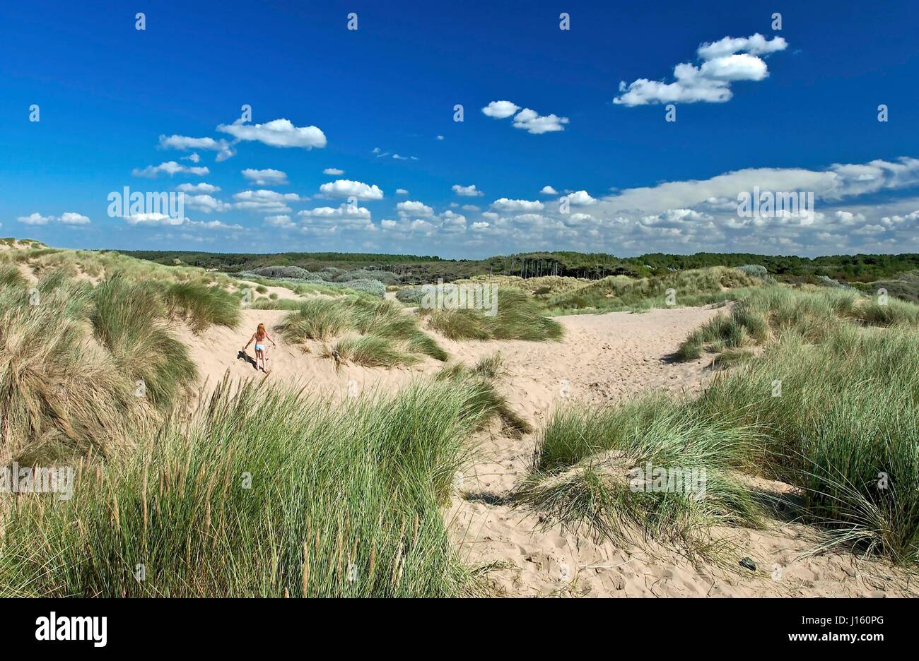 Formby Punkt und Sanddünen. Stockfoto