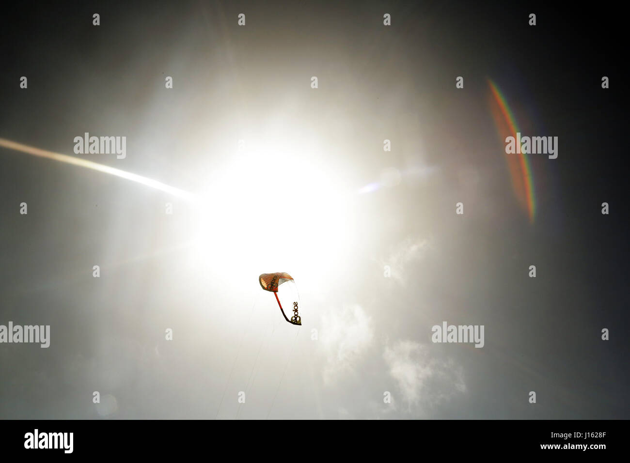 Kite Surfer Kite Beach Sal Kapverden Stockfoto