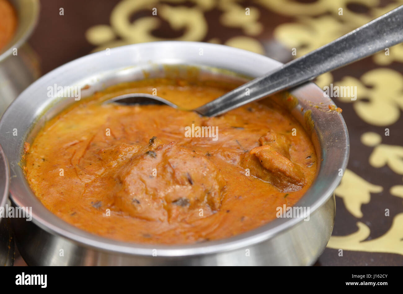 Nahaufnahme einer Schüssel indisches Lamm curry Stockfoto