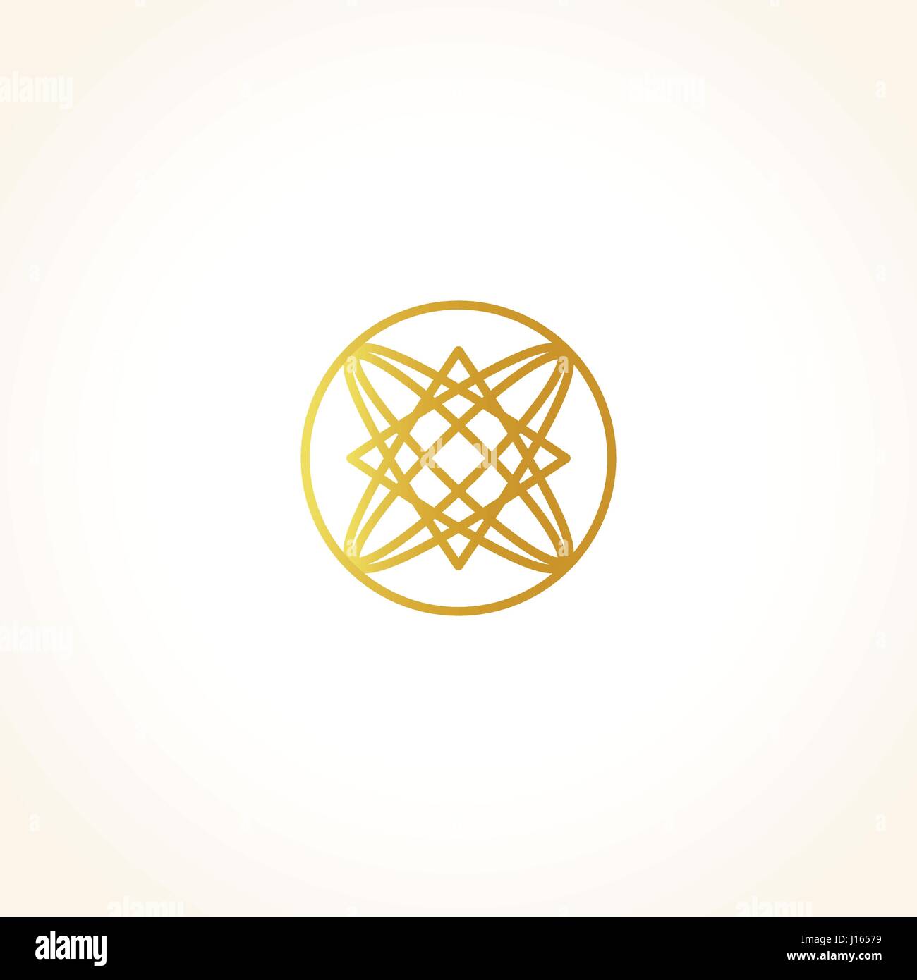 Isolierte abstrakt Runde Form goldene Farbe Logo, dekorative luxuriösen gold Logo, Vektor-Illustration Blumenmuster auf schwarzem Hintergrund Stock Vektor