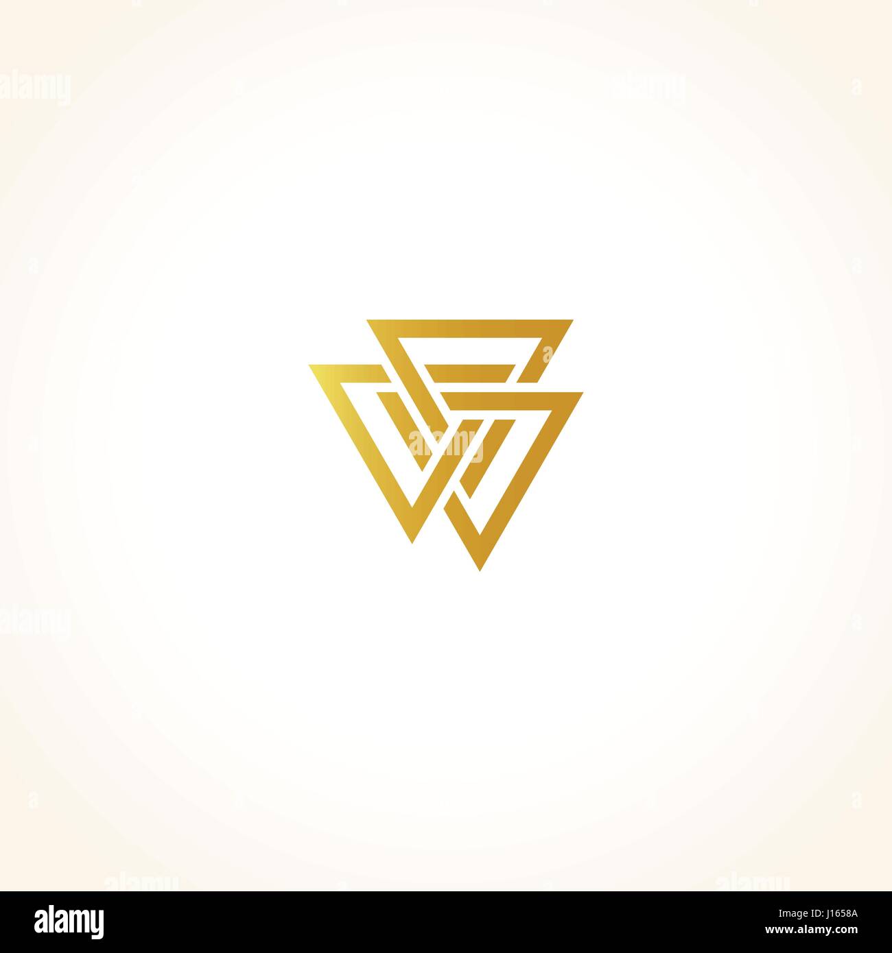 Isolierte abstrakte goldene Farbe Dreiecke Kontur Logo auf schwarzem Hintergrund, geometrische Dreiecksform Logo, gold Luxus-Dekoration-Vektor-illustration Stock Vektor