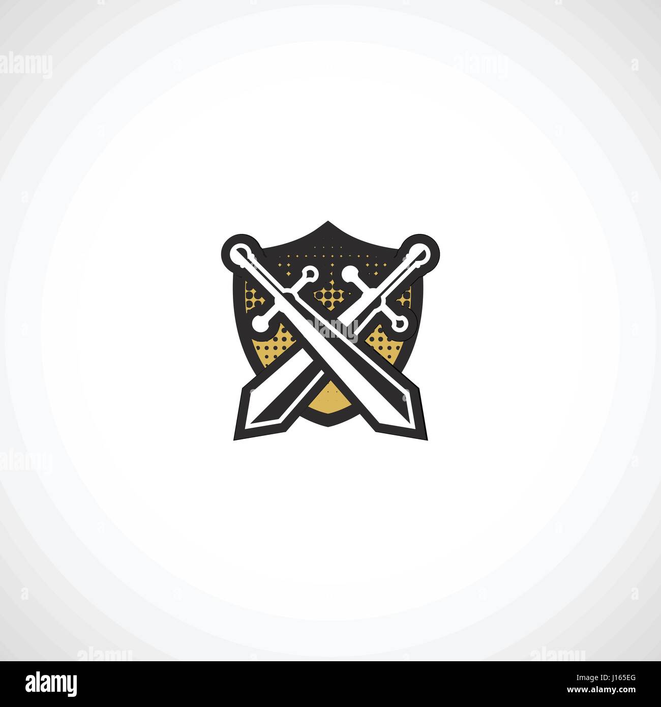 Isolierte abstrakte mittelalterlichen Schild Logo, Wappen Logo auf weißem Hintergrund-Vektor-illustration Stock Vektor