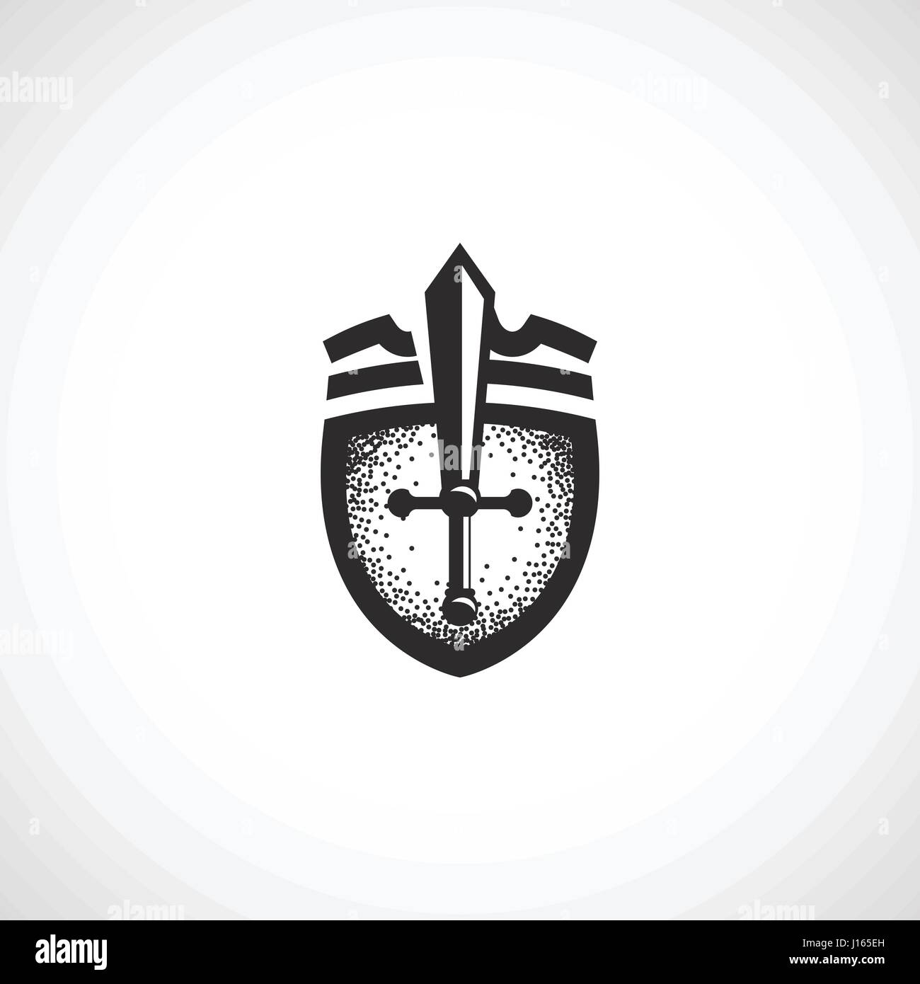 Isolierte abstrakte mittelalterlichen Schild Logo, Wappen Logo auf weißem Hintergrund-Vektor-illustration Stock Vektor