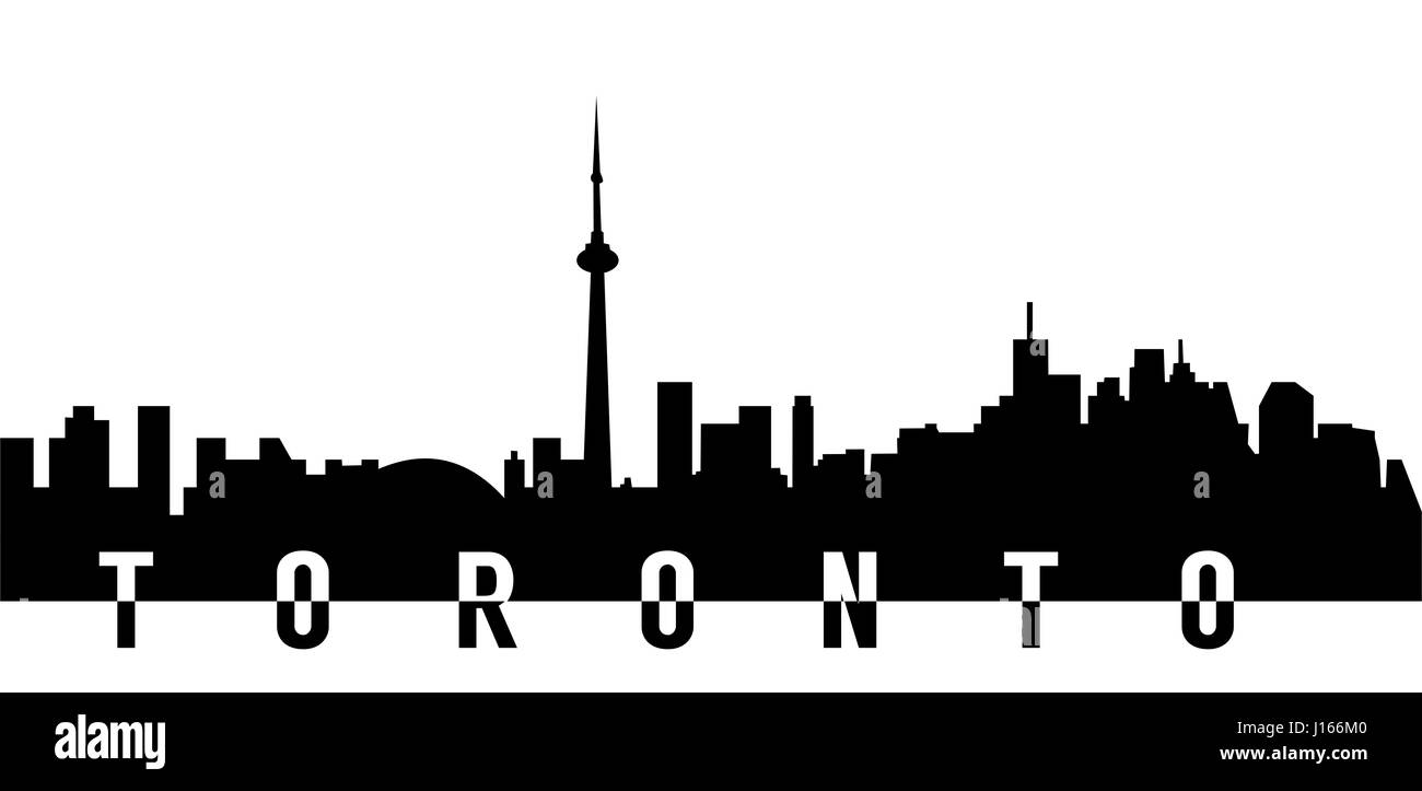 sehr große Größe Toronto Skyline Stadtsilhouette mit text Stockfoto