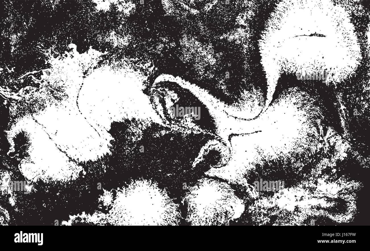 Black And White flüssige Textur, Aquarell handgezeichnete Abbildung, abstrakten Hintergrund Marmorierung Stock Vektor