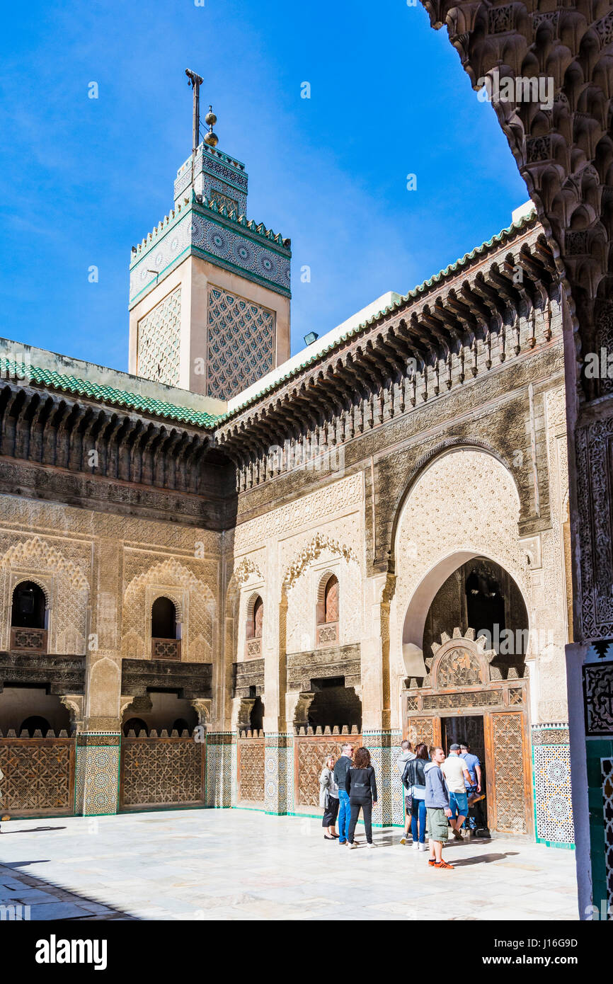 Koranschule Bou Inania. Fes, Marokko, Nordafrika Stockfoto