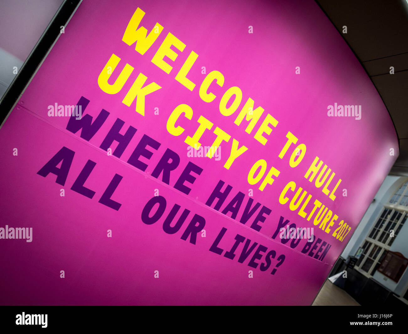 Willkommen Sie im Rumpf Zeichen, UK Stadt der Kultur 2017. Stockfoto