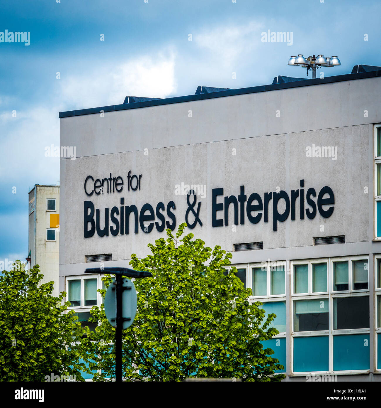 Zentrum für Business und Enterprise Schild am Gebäude, Hull, UK. Stockfoto