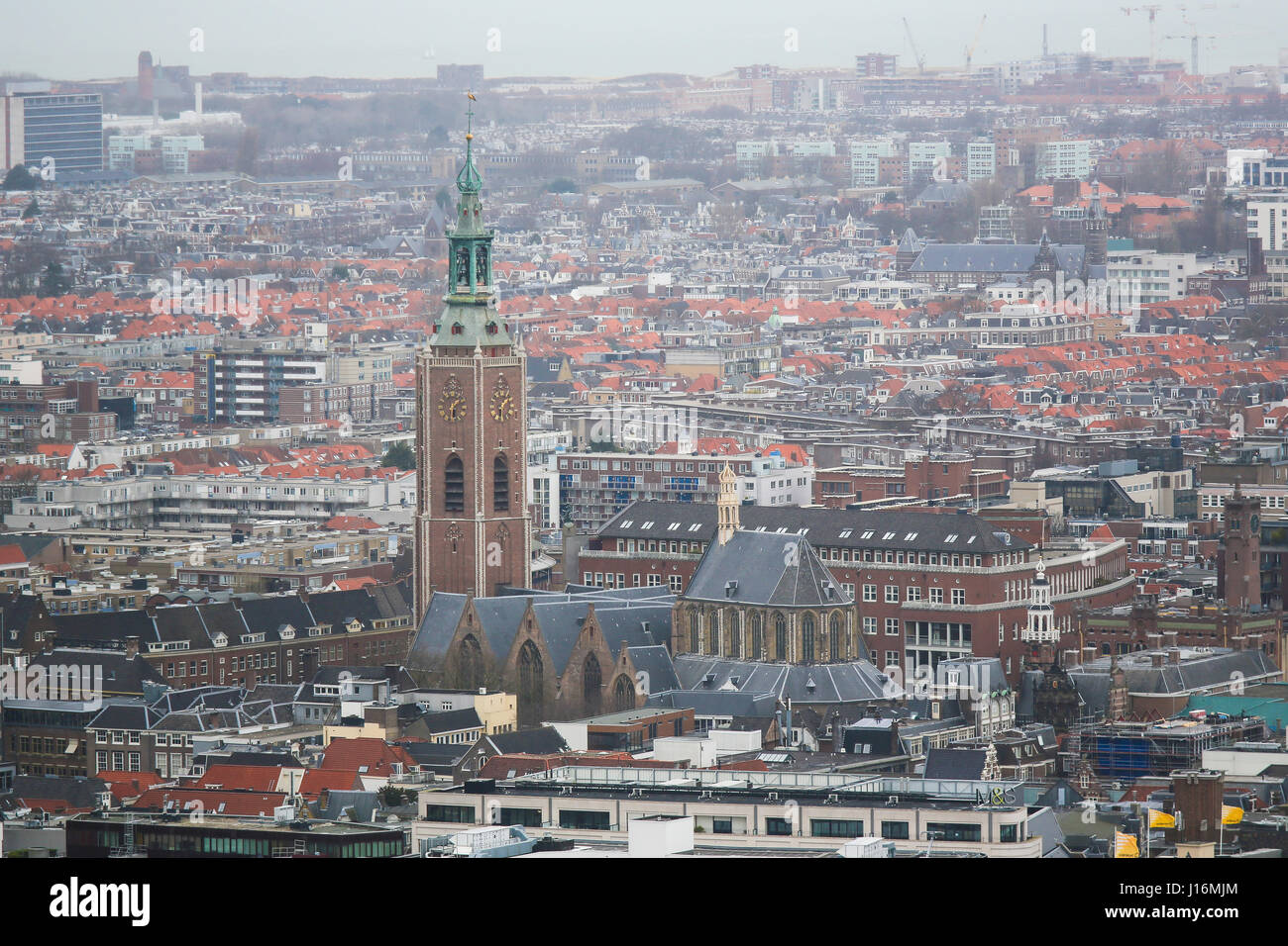 Luftbild auf der Grote Kerk oder Grote Kerk in den Haag, Niederlande