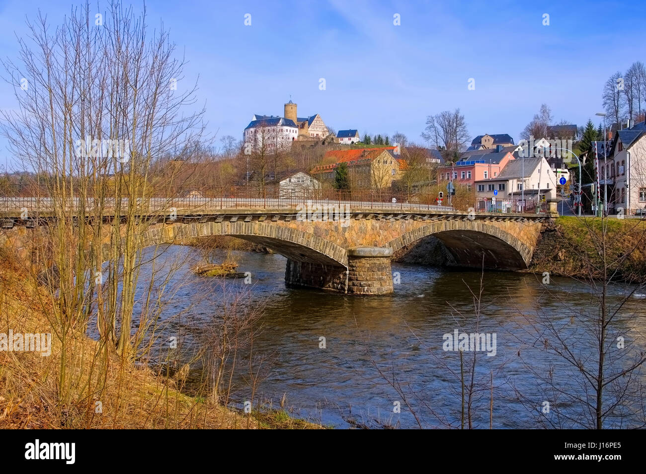 Burg Scharfenstein im Erzgebirge, Sachsen Stockfoto