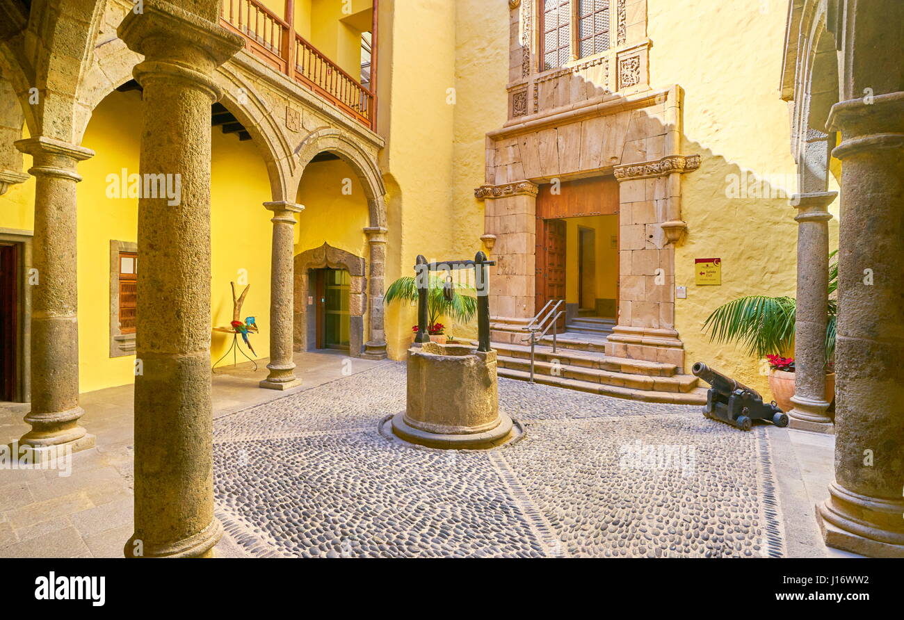 Auch in den Innenhof in das Columbus-Haus, Las Palmas, Gran Canaria, Spanien Stockfoto
