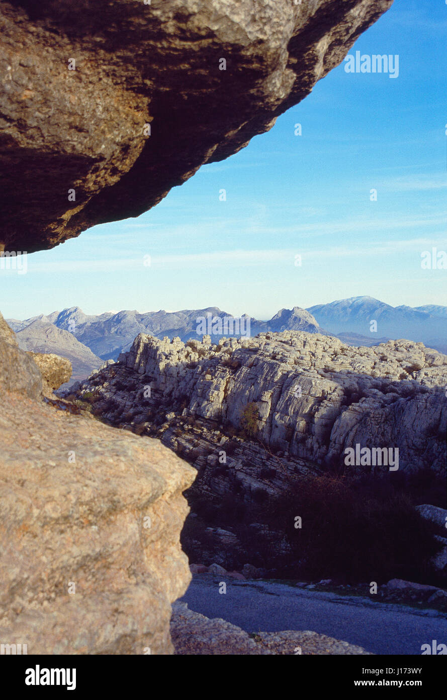 Naturschutzgebiet Torcal de Antequera. Antequera, Provinz Malaga, Andalusien, Spanien. Stockfoto