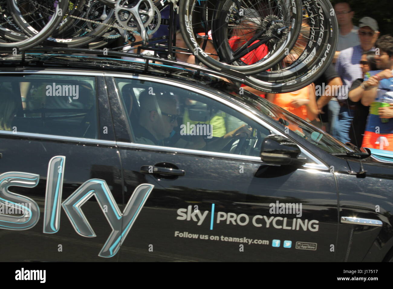 Sky Procycling Team Unterstützung Auto auf 100. Tour de France, Korsika, 2013 Stockfoto