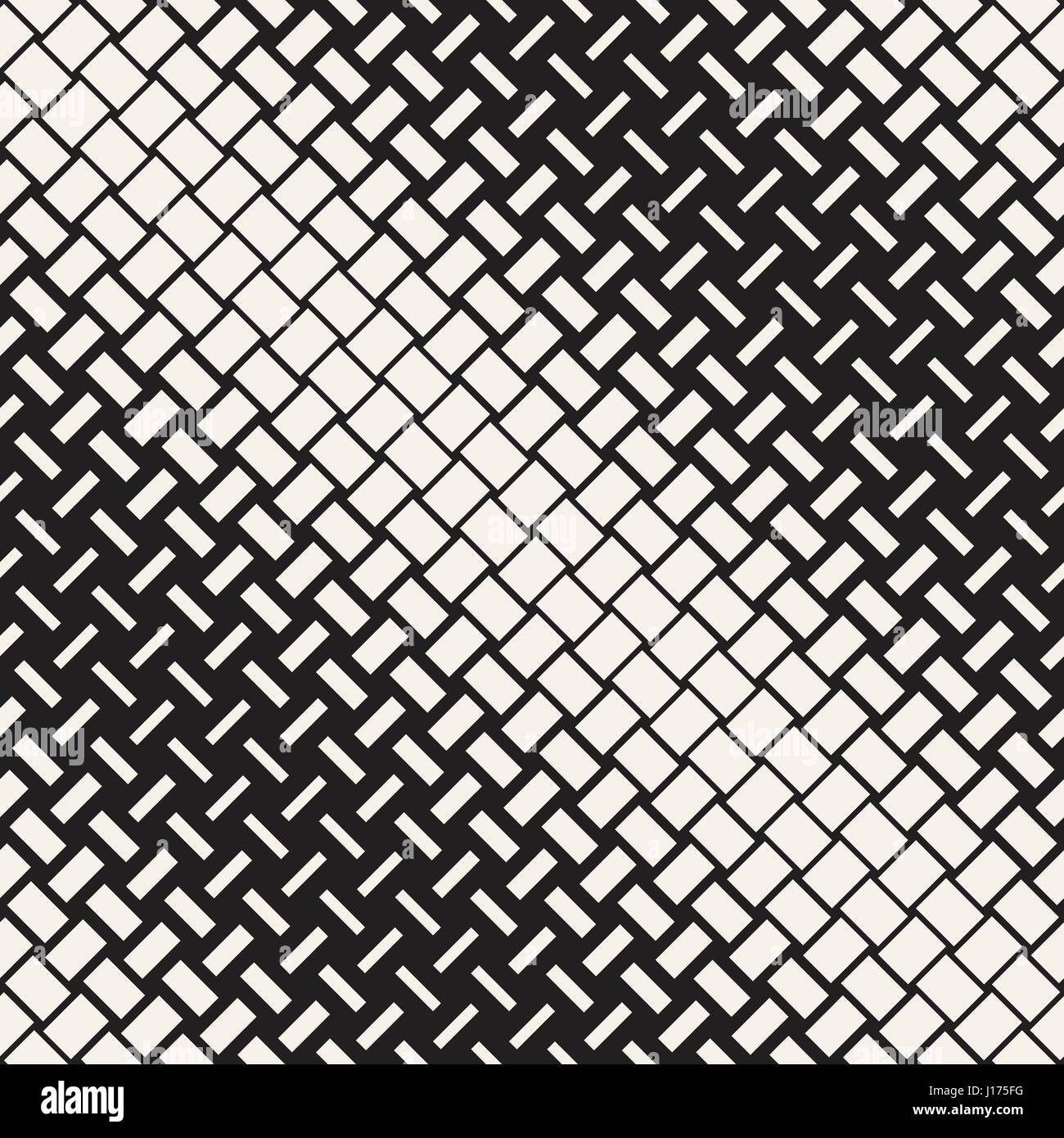 Vektor nahtlose geometrische Muster. Halbton Farbverlauf Übergang. Gewebte Linien einfache Gitter Stock Vektor