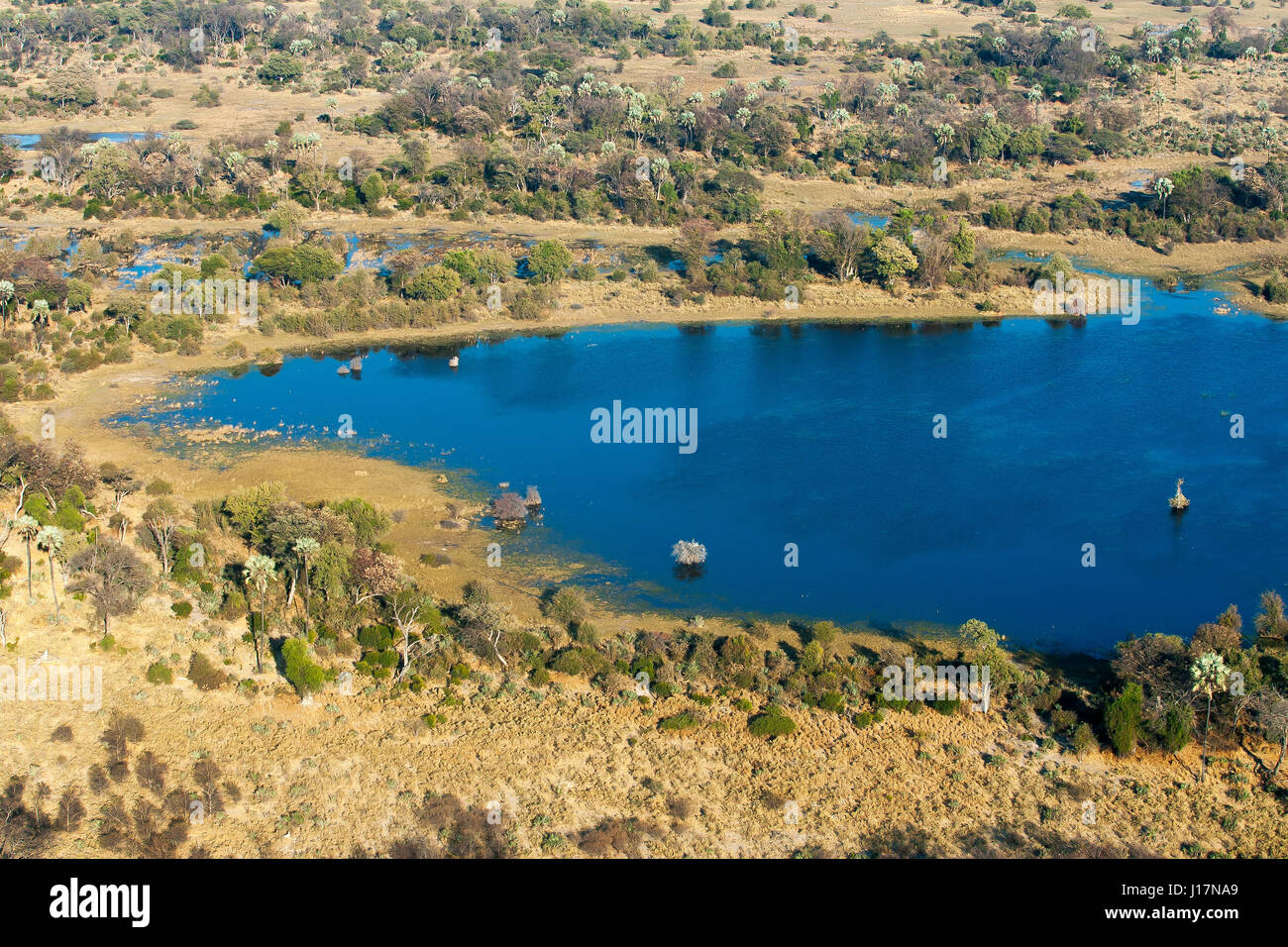 Luftaufnahme der Okavango Delta, Moremi Game Reserve, Botsuana Stockfoto