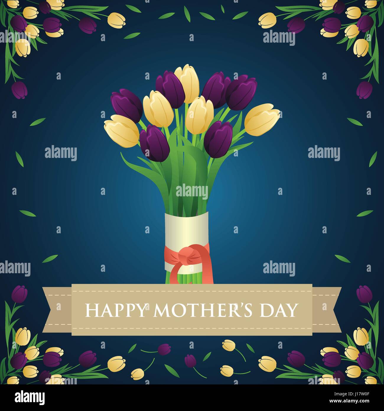 Eine Vektor-Illustration der Mütter Tag Grußkarte mit Exemplar Stock Vektor