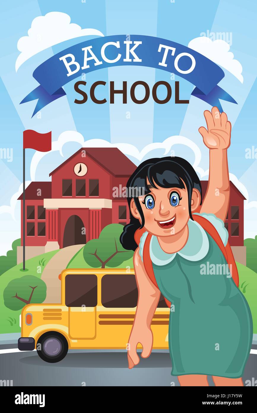 Eine Vektor-Illustration von Back to School-Poster mit Exemplar Stock Vektor