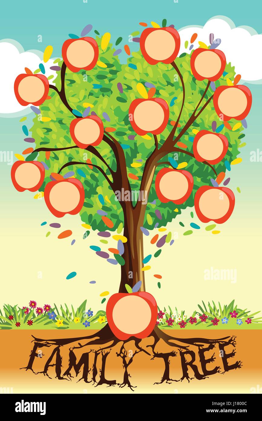 Eine Vektor-Illustration der Stammbaum Vorlage Stock Vektor