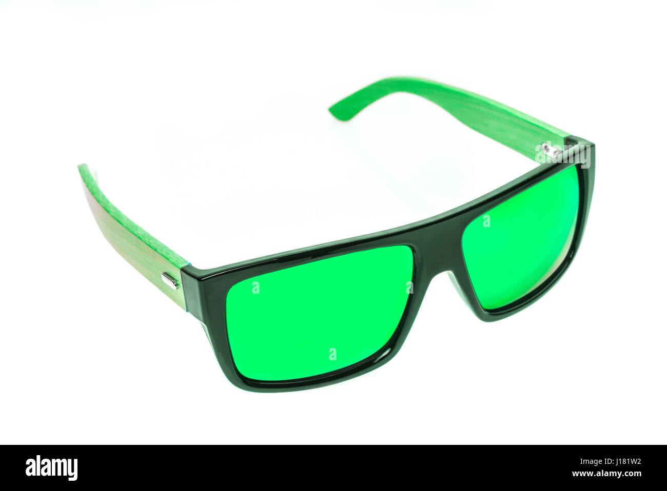 Farbe Kinder Sonnenbrille, Sonnenschutz oder Brille isoliert auf weißem Hintergrund. Farbe Kind oder Adoult Männer oder Frau Gläser Schutz vor Sonne und U Stockfoto