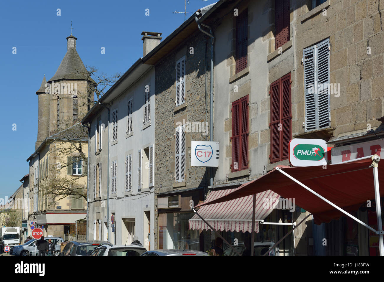 Bourganeuf im Département Creuse in der Region von Nouvelle-Aquitaine in Zentralfrankreich. Stockfoto