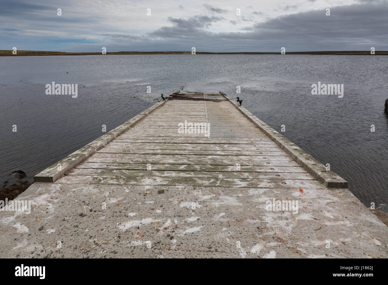 Fußgängerzone Start-und Landebahn auf Bleaker Island Stockfoto