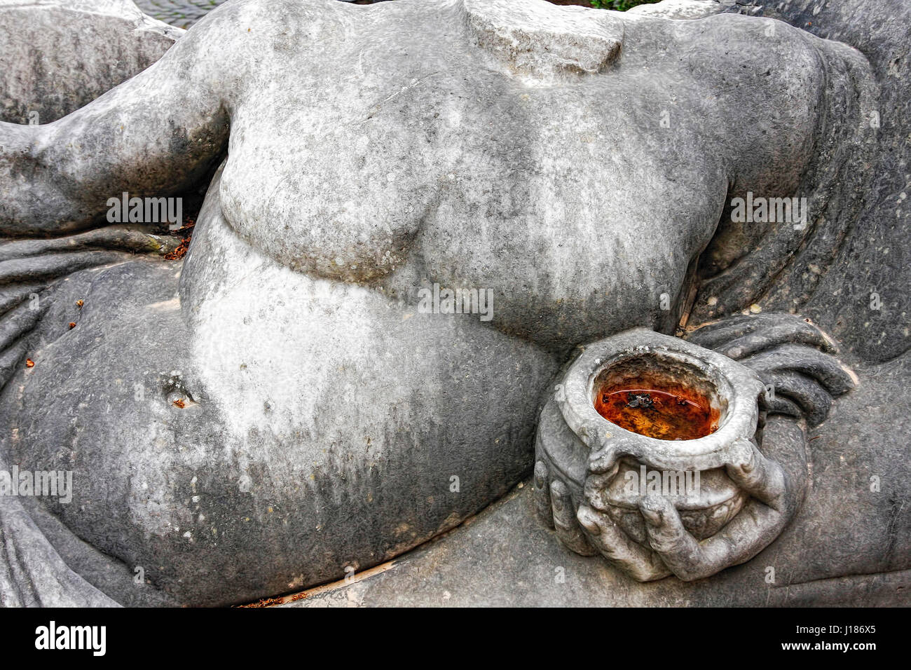 Büste geschnitzt in der antiken römischen Sarkophag in Ostia Antica - Rom, Italien Stockfoto