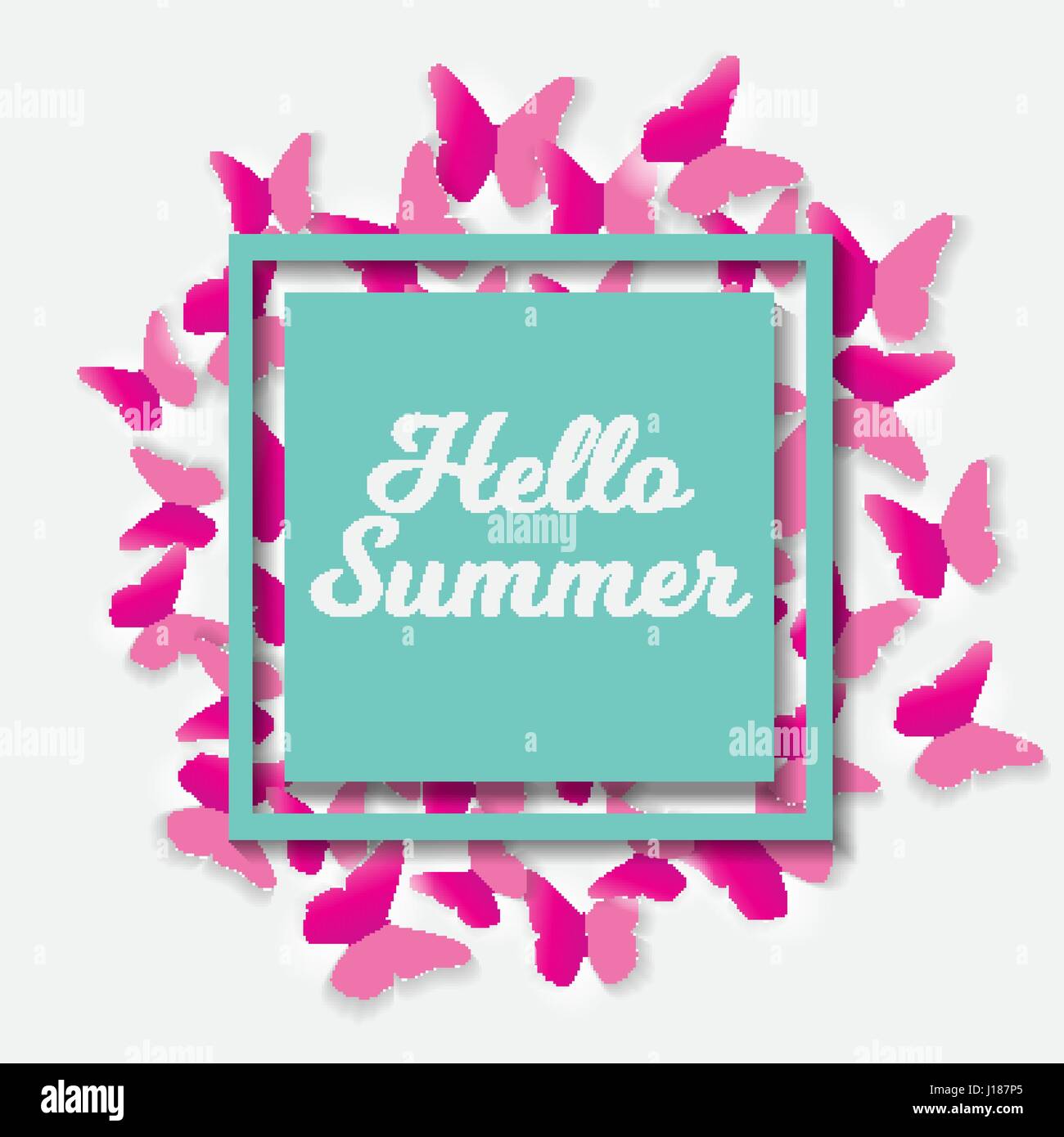 Sag Hallo zu Sommer natürlichen Hintergrund Vektor-Illustration Stock Vektor