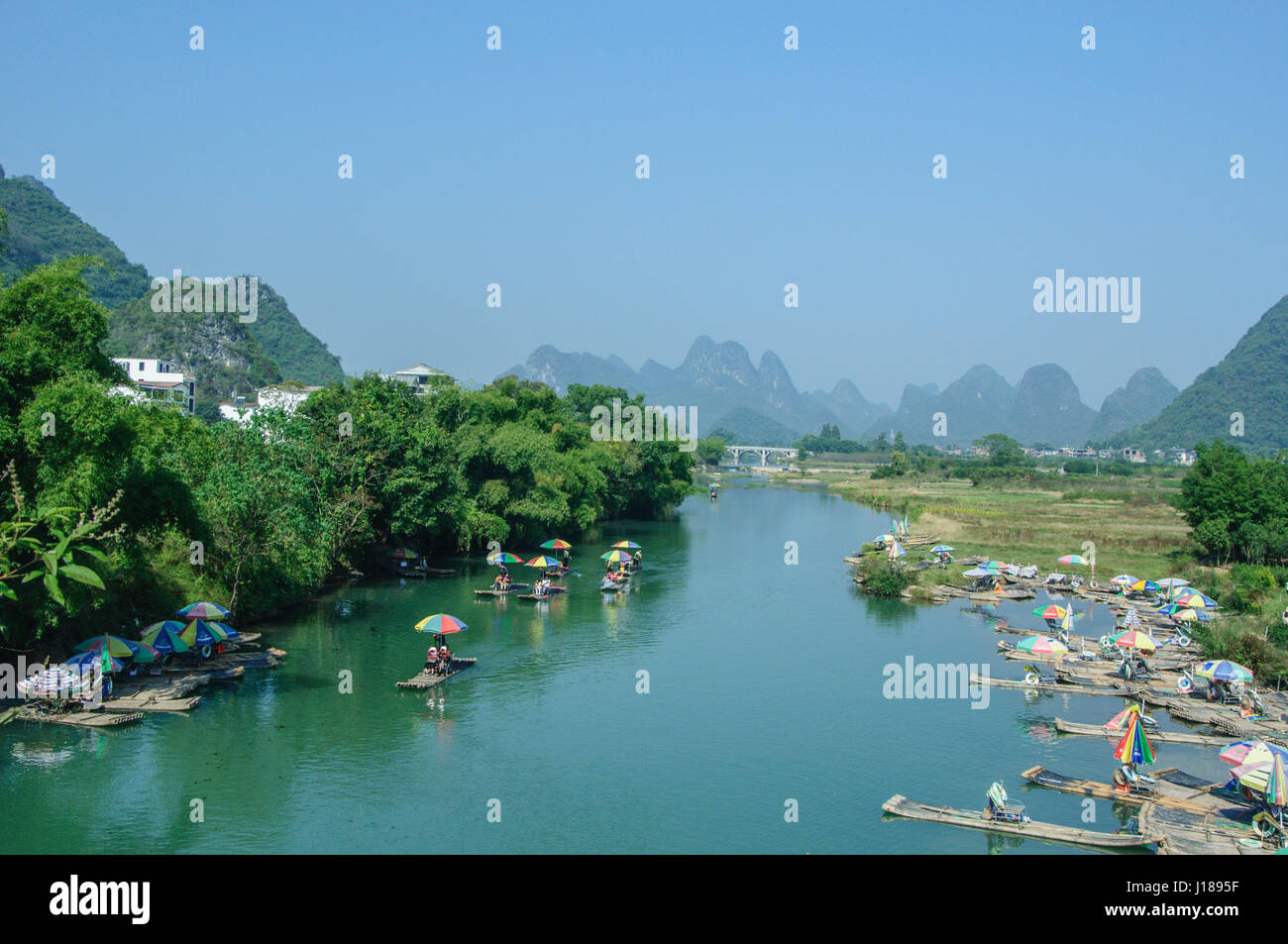 Schönen Fluss Landschaft in Guilin, China. Stockfoto