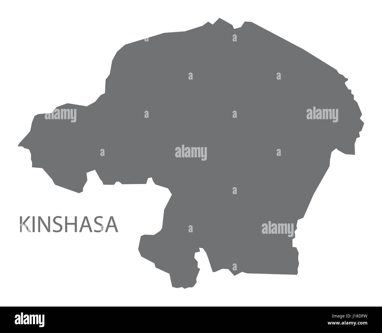 Kinshasa Province Karte demokratische Republik Kongo grau Abbildung silhouette Stock Vektor