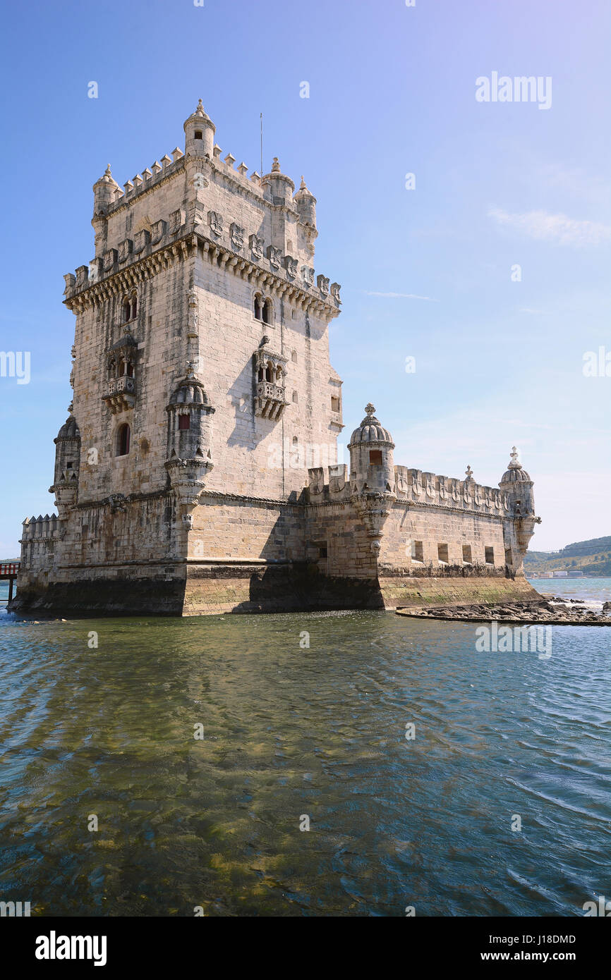 Blick vom Turm Belén. Wahrzeichen von Lissabon, Portugal Stockfoto