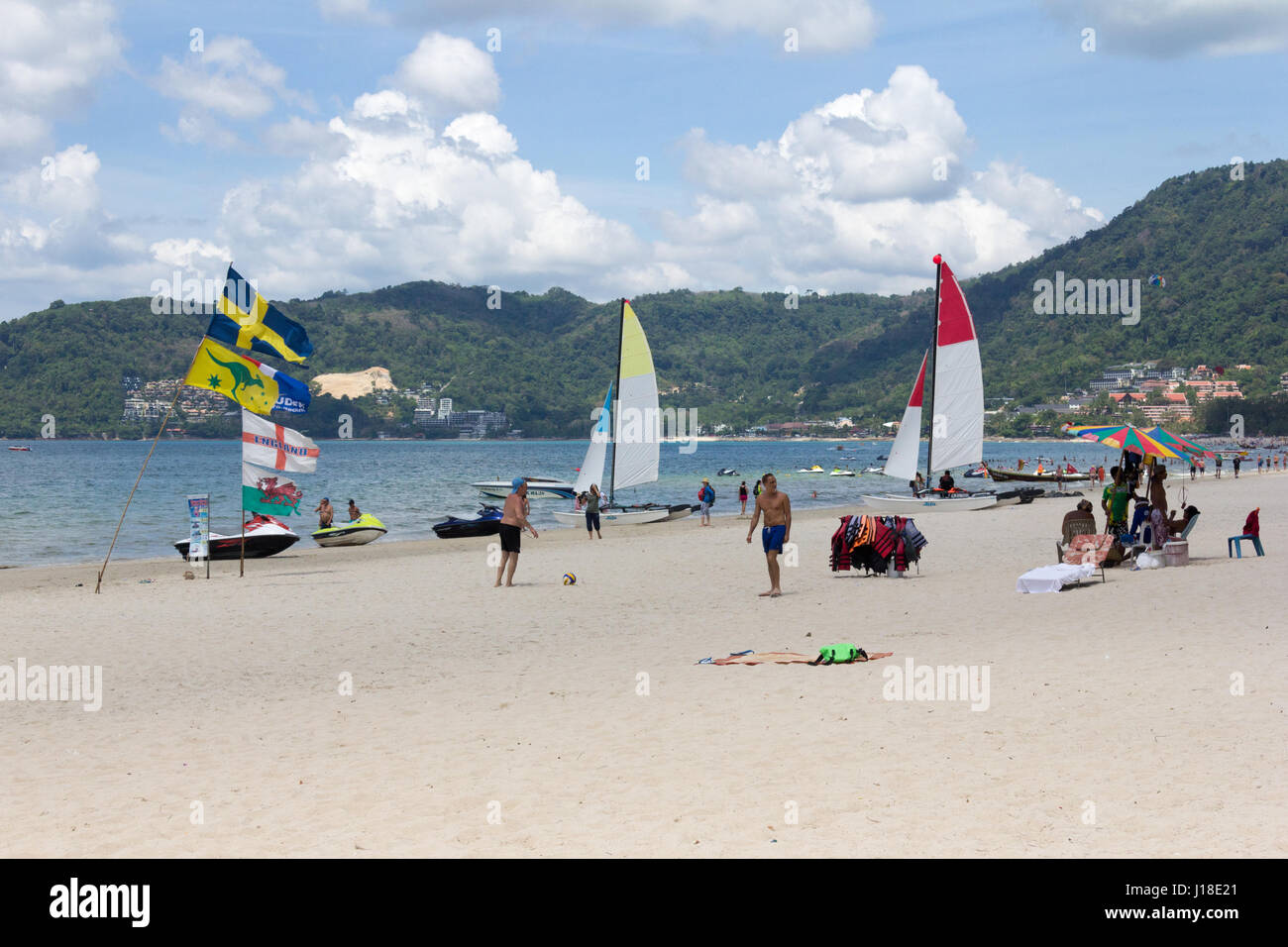 Wassersport-Aktivitäten am Patong Beach, Phuket, Thailand Stockfoto