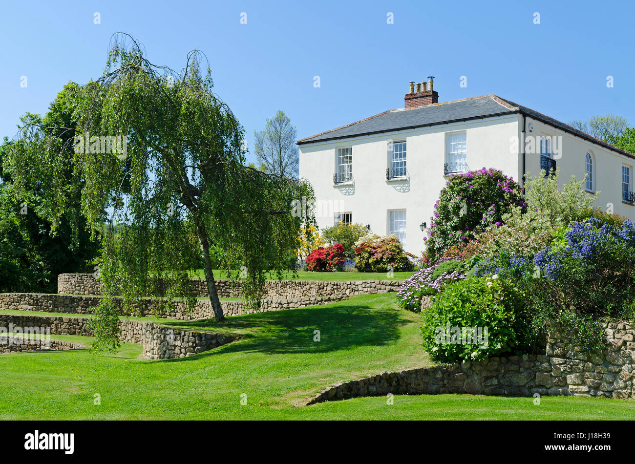 ein edwardianischen Stil zu Hause in Cornwall, England, uk Stockfoto