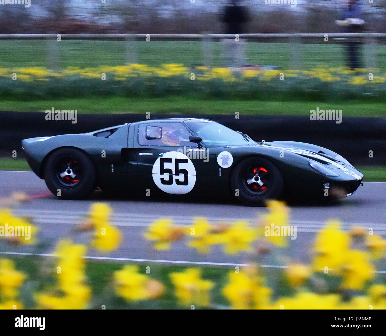 Chris Ward, Goodwood, West Sussex, Ford GT40, Surtees Trophy, Goodwood 75. Mitgliederversammlung März 2017, GRRC, Rundstreckenrennen, Classic, Event, Goodwoo Stockfoto