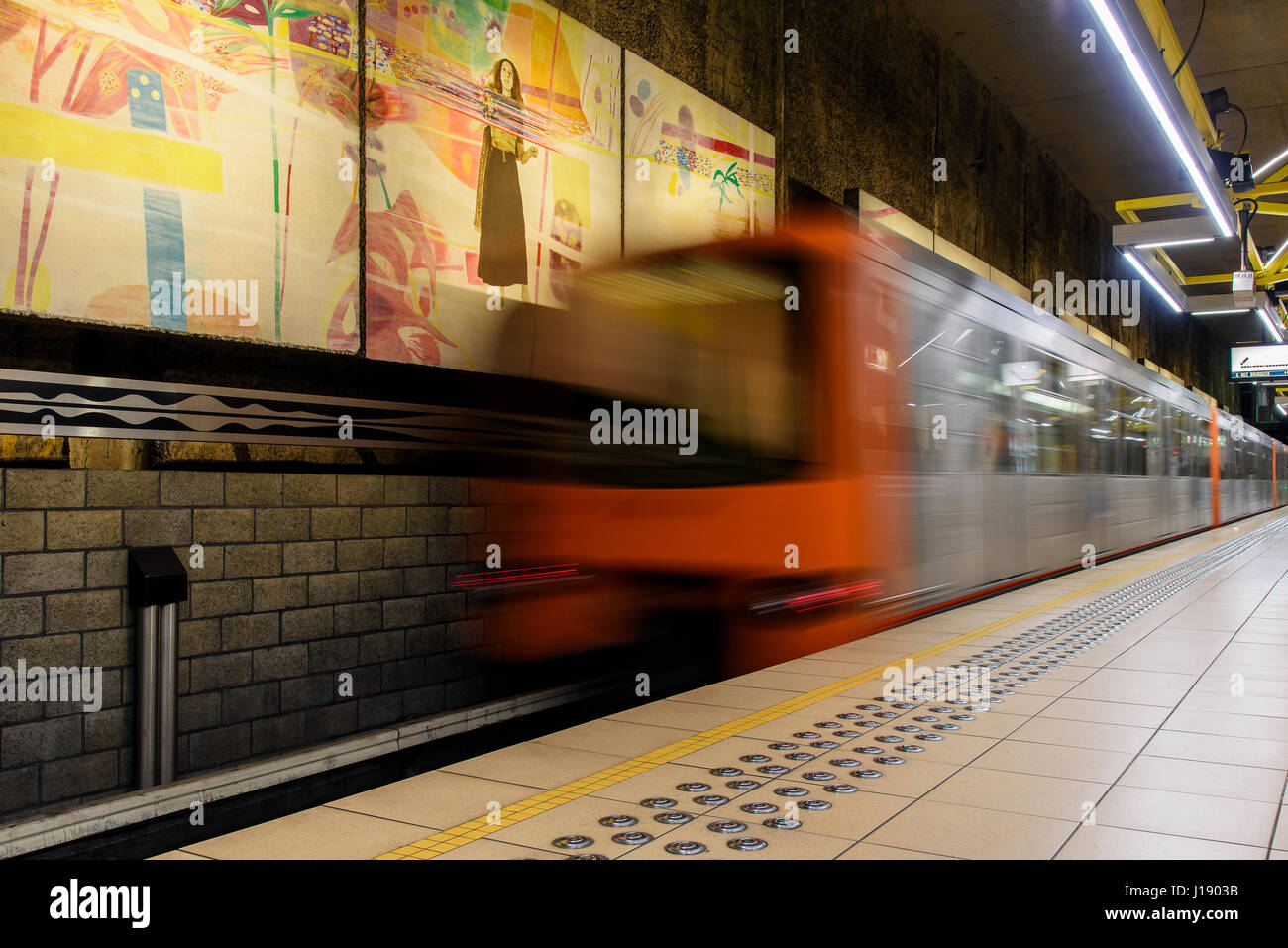 U-Bahnstation, Brüssel, Belgien Stockfoto